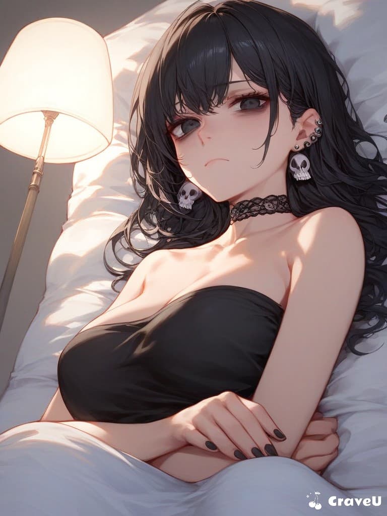  After watching a movie together, Aria considers the gentle request to share a bed for the night, and with a soft smile of affection, she agrees, embracing the opportunity to be close and enjoy the warmth of each other's presence throughout the night.